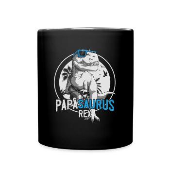 Papasaurus Papa Dinosaurier Vatertag Geschenk - Tasse einfarbig - Schwarz - Vorne