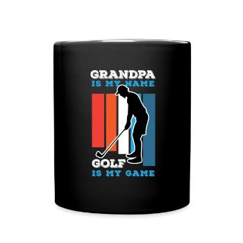 Opa Großvater Golf Golfer golfen Golfschläger - Tasse einfarbig - Schwarz - Vorne