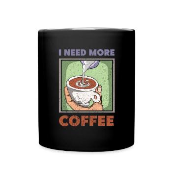 Kaffee koffein Morgenkaffee Kaffeebohne Coffee - Tasse einfarbig - Schwarz - Vorne