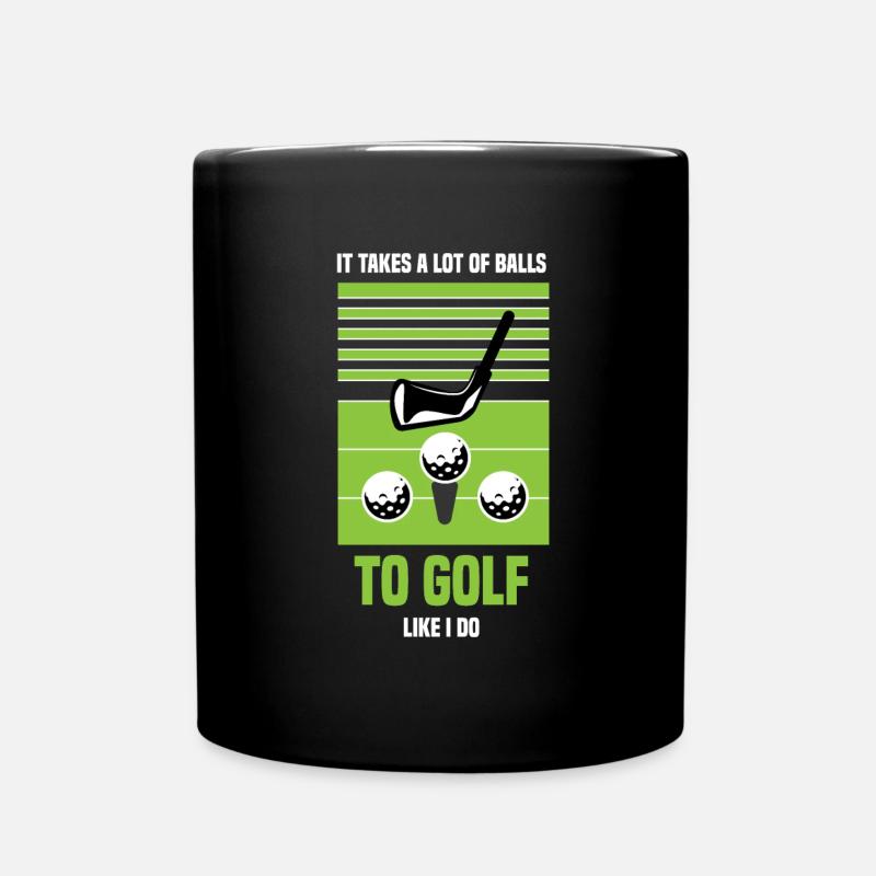 Golf Golfer golfen Golfschläger Golfplatz - Tasse einfarbig - Schwarz