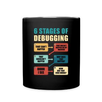 Programming Debugging Funny Programmer Gift - Full Colour Mug - black - Front