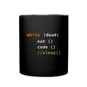 Funny Coding Programmer Gift - Full Colour Mug - black - Front