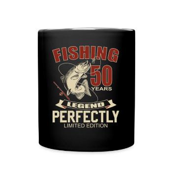 Angeln 50. Geburtstag Limited Edition Angler - Tasse einfarbig - Schwarz - Vorne