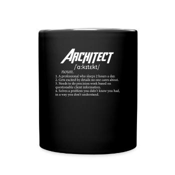Funny Architect Definition Architecture Student - Full Colour Mug - black - Front