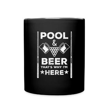 Billard Billardspieler Billardkugel Pool - Tasse einfarbig - Schwarz - Vorne