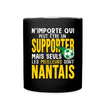 Cadeau foot nantes supporter football nantais - Mug uni - noir - Devant