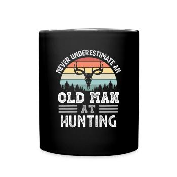 Alter Mann bei der Jagd Vatertag lustiges Geschenk - Tasse einfarbig - Schwarz - Vorne