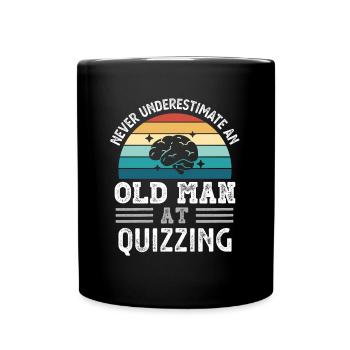 Old Man at Quizzing Fathers Day Drôle cadeau - Mug uni - noir - Devant