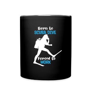 Taucher Taucher Sea Schnorcheln Tauchflasche - Tasse einfarbig - Schwarz - Vorne