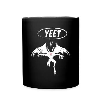 Mothman Yeet Funny Cryptid Gift - Full Colour Mug - black - Front