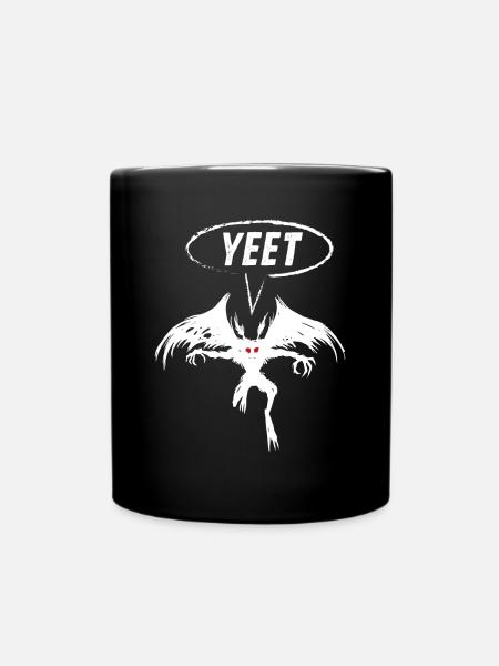 Mothman Yeet Funny Cryptid Gift - Full Colour Mug - black