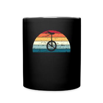 Retro Unicycling Sunset Vintage Unicycle Sunrise - Full Colour Mug - black - Front
