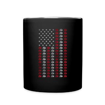 Caravane RV Camping 4 juillet American Flag Gift - Mug uni - noir - Devant