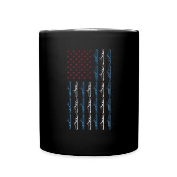 Submarine American Flag 4th of July Navy USA - Full Colour Mug - black - Front