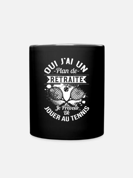 Tennisman Retraité Cadeau Joueur Tennis Retraite - Mug uni - noir
