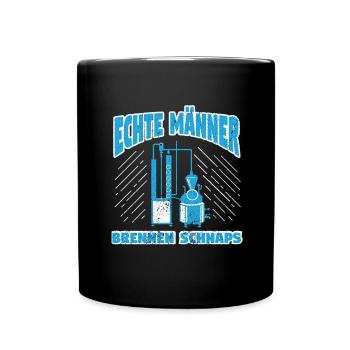 Schnaps brennen Schnapsbrenner Selbstgebrannter - Tasse einfarbig - Schwarz - Vorne
