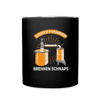 Schnaps brennen Schnapsbrenner Selbstgebrannter - Tasse einfarbig - Schwarz - Vorne