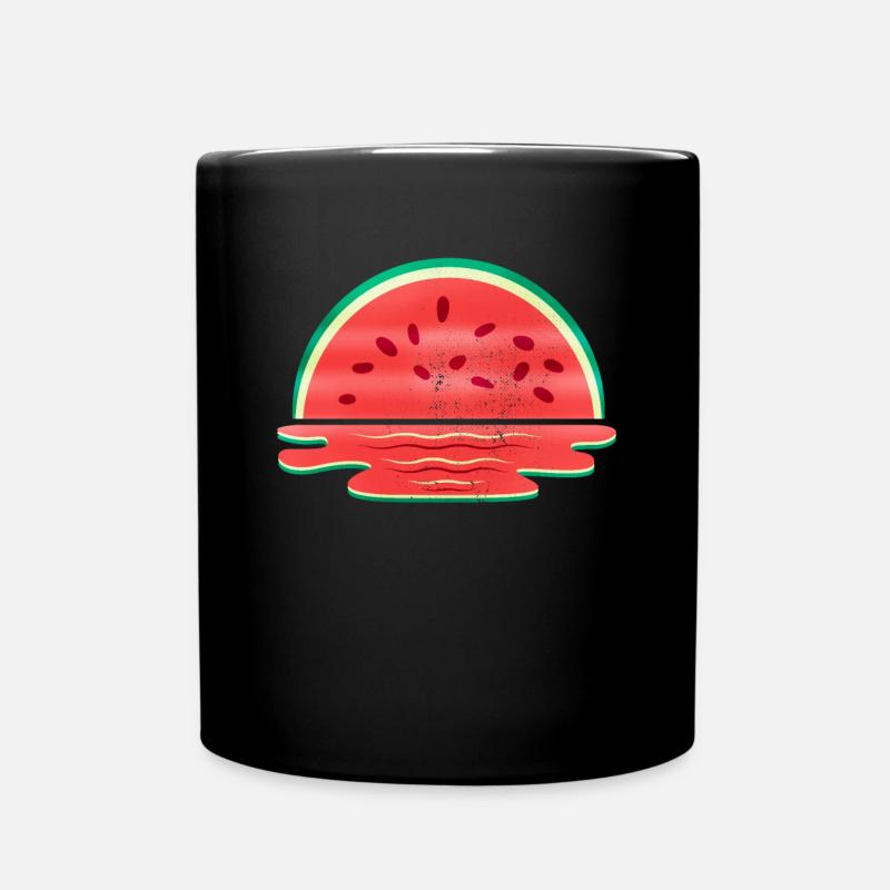 Watermelon Summer Sunset Men Women Watermelons - Full Colour Mug - black