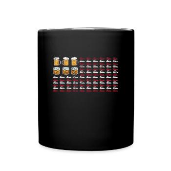 Pontoon Boat American Flag Bourbon Beer 4th of - Full Colour Mug - black - Front