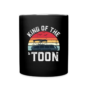 Pontonkönig des 'Toon Boating Geschenks für Boot - Tasse einfarbig - Schwarz - Vorne