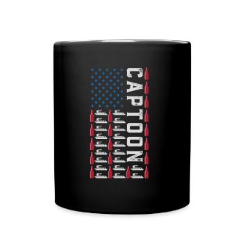 Captoon American Flag Pontoon Captain Beer Juli - Tasse einfarbig - Schwarz - Vorne