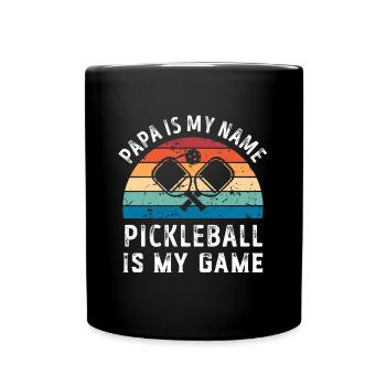 Papa est mon nom Pickleball est mon jeu Papa Pères - Mug uni - noir - Devant