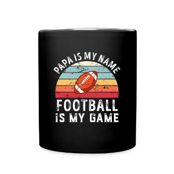 Papa est mon nom Le football américain est mon jeu Papa - Mug uni - noir - Devant