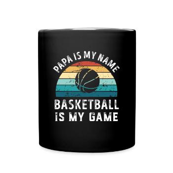 Papa est mon nom Basketball est mon jeu Papa Pères - Mug uni - noir - Devant