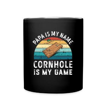 Papa est mon nom Cornhole est mon jeu Papa Pères - Mug uni - noir - Devant