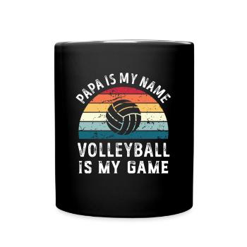 Papa est mon nom Volleyball est mon jeu Papa Pères - Mug uni - noir - Devant