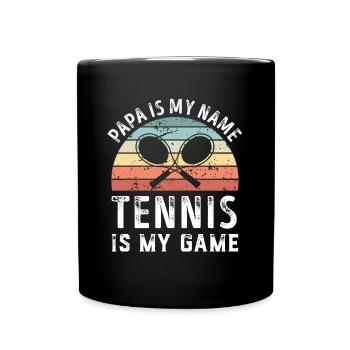 Papa est mon nom Le tennis est mon jeu Papa Fête des Pères - Mug uni - noir - Devant
