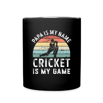 Papa est mon nom Cricket est mon jeu Papa Pères - Mug uni - noir - Devant