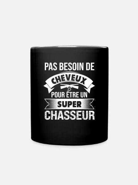 Homme Chauve Chasseur Idée Cadeau Humour Chasse - Mug uni - noir