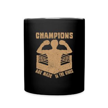 Boxing Boxer Martial Arts Boxing Ring Boxing Gloves - Full Colour Mug - black - Front