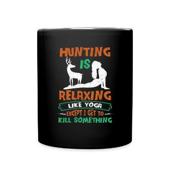 Hunting Hunting Hunter Rifle Shooting Game Hunting - Full Colour Mug - black - Front