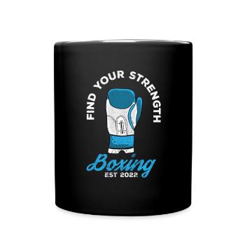 Boxing Boxer Martial Arts Boxing Ring Boxing Gloves - Full Colour Mug - black - Front