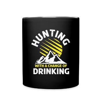 Hunting Hunting Hunter Rifle Shooting Game Hunting - Full Colour Mug - black - Front