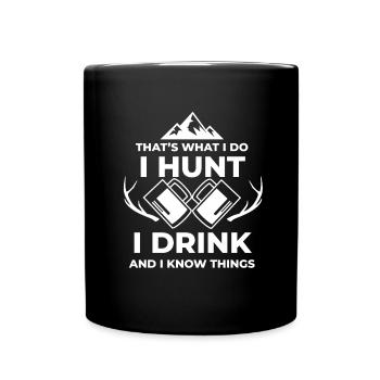 Hunting Hunting Hunter Rifle Shooting Game Hunting - Full Colour Mug - black - Front