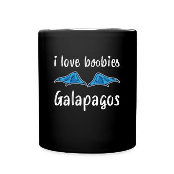 i love boobies Galapagos Islands Booby Bird Gift - Full Colour Mug - black - Front