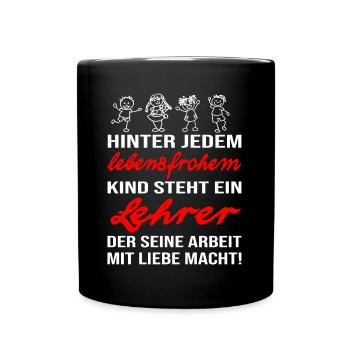 Lehrer der seinem Job liebt. Kindererziehung - Tasse einfarbig - Schwarz - Vorne