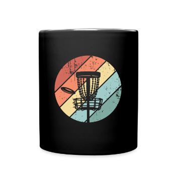 Vintage Disc Golf Retro Sonnenuntergang Geschenk - Tasse einfarbig - Schwarz - Vorne