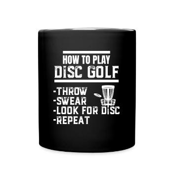 Wie man Disc Golf Throw Sear spielt nach Disc suchen - Tasse einfarbig - Schwarz - Vorne