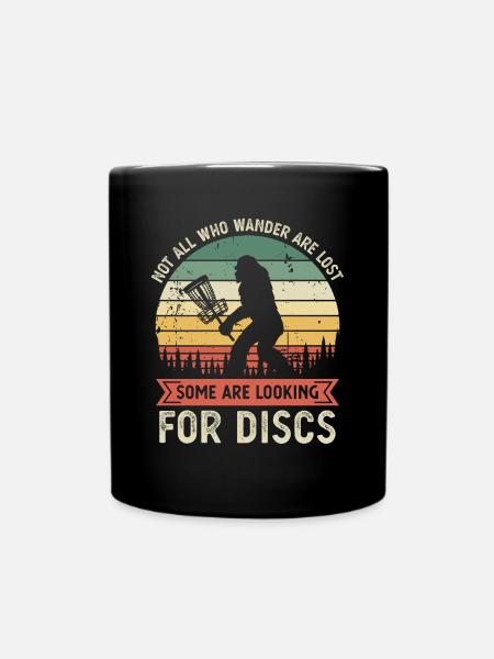 Funny Disc Golf Bigfoot Sasquash Vintage Sunset - Ensfarvet krus - sort