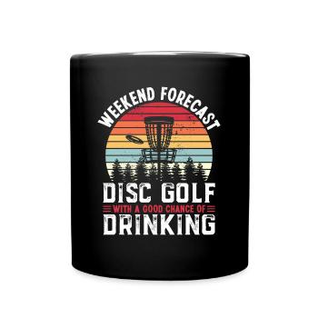 Disc Golf and Drinking Funny Gift - Full Colour Mug - black - Front