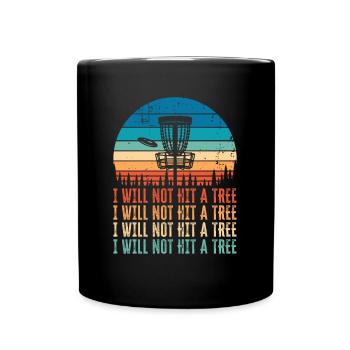 Lustige Disc Golf Baum Geschenk Distressed Vintage - Tasse einfarbig - Schwarz - Vorne