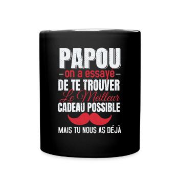 Papou Meilleur Cadeau Fête Des Pères Original Papy - Mug uni - noir - Devant