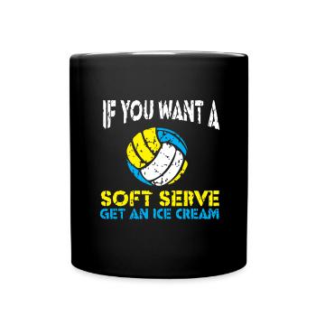 Volley-ball Volleyeurs Terrain de volley-ball - Mug uni - noir - Devant