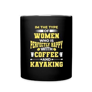 Kayak Boat Canoe Paddle Boat Double Paddle - Full Colour Mug - black - Front