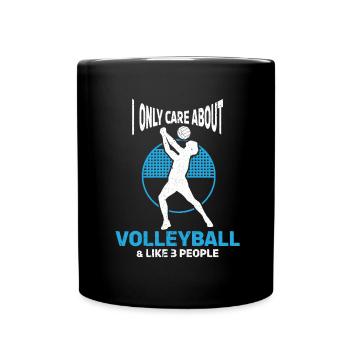 Volley-ball Volleyeurs Terrain de volley-ball - Mug uni - noir - Devant