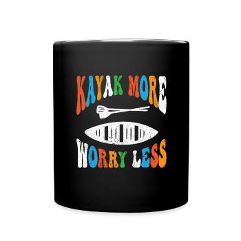 Kayak Boat Canoe Paddle Boat Double Paddle - Full Colour Mug - black - Front